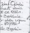 adnotacja o zgonie na metryce urodzenia 1289 Józef Górski s. Piotra 1908
